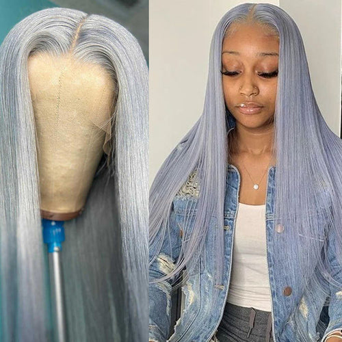 Ossilee Grey Color Wig 13x4 Striaght Lace Front Human Hair Wigs Body Wave Wig Swiss Lace - Ossilee Hair