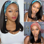 Headband Bob Wigs 180% Density Brazilian Straight Short Bob Wigs - Ossilee Hair