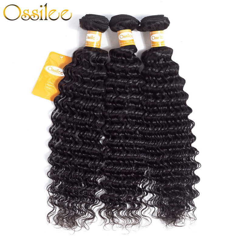 Brazilian Deep Wave 3 Bundles 9A Grade Virgin Human Hair Weave Ossilee Hair Products - Ossilee Hair