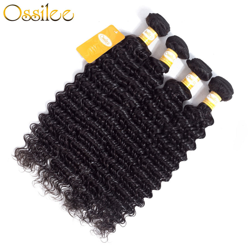 Top Quality Peruvian Deep Wave 4 Bundles With Lace Closure 100% Human Hair - Ossilee Hair