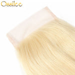 Blonde #613 Brazilian Straight 3 Bundles With 1 Piece 4x4 Lace Closure Shiny and soft Color Hair - Ossilee Hair