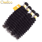 Real 9A Grade 3Pcs Deep Wave With 4x4 Lace Closure Soft Brazilian Virgin Hair Bundles - Ossilee Hair