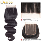 Best Quality 3Pcs Brazilian Virgin HairBody Wave With Lace Closure Soft & Thick Bundles Natural Color - Ossilee Hair