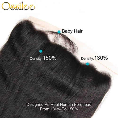 Pre-plucked 13x4 Lace Frontal Straight Human Hair 150% Density - Ossilee Hair