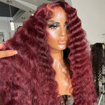 13x4/13x6 99J Loose Deep Wave HD Transparent Lace Front Human Hair Wig Lace Wigs Pre Plucked - Ossilee Hair