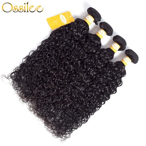 4 Bundles With 1Pc Closure Brazilian Water Wave 100% Human Hair Weave Bundles - Ossilee Hair