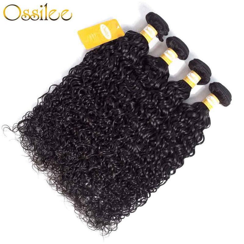 9A Grade Brazilian Water Wave Grade 3Bundles With 13x4 Pre-Plucked Lace Frontal - Ossilee Hair