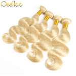 Brazilian Body Wave #613 Blonde 3 Bundles With 1 Piece 4x4 Lace Closure Shiny and soft Color Hair - Ossilee Hair