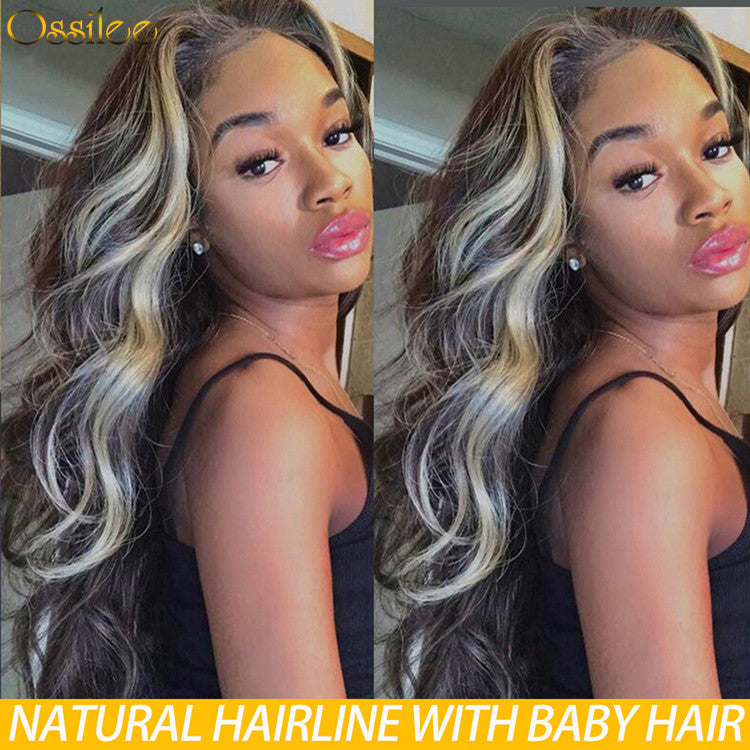 13x4 HD Lace Wigs Highlight 613 Blonde Wig Human Hair Body Wave/Straight Lace Front Wig 10A Grade - Ossilee Hair