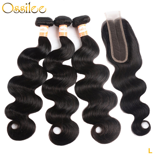 Brazilian Virgin Hair Body Wave With 2x6 Lace Closure - Ossilee Hair