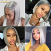 Short Bob Wig Remy Straight Brazilian Lace Front Human Hair Wigs Color Hair - Ossilee Hair