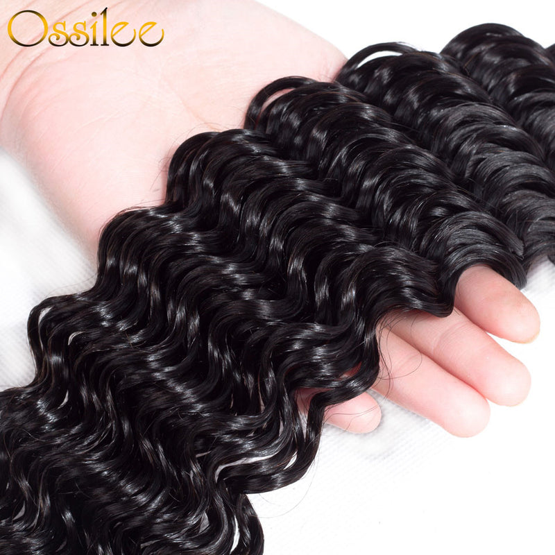 Top Quality Peruvian Deep Wave 4 Bundles With Lace Closure 100% Human Hair - Ossilee Hair