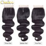 4x4 Body Wave Human Hair Lace Closure Middle Part,Free Part ,Three Part - Ossilee Hair