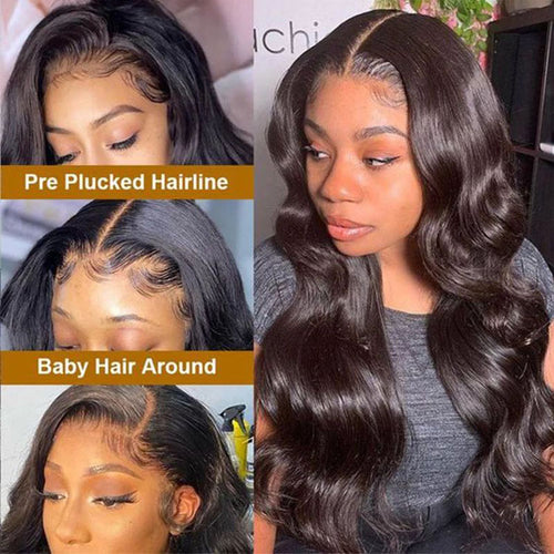 4x4 HD Lace Closure Wigs Thick Body Wave Human Hair Lace Wig for Women Pre Plucked Natural Hairline - Ossilee Hair