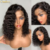 Deep Wave 13X4 Lace front Bob Wig 4X4 Closue Bob Wig 180% Density Brazilian Remy Hair Short Bob Wig 10A Grade - Ossilee Hair