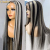 13x4 HD Lace Wigs Highlight 613 Blonde Wig Human Hair Body Wave/Straight Lace Front Wig 10A Grade - Ossilee Hair