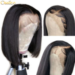 13x4 Lace Front Side Part Bob Wig 180% Density Brazilian Straight Short Bob Wig 10A Grade - Ossilee Hair