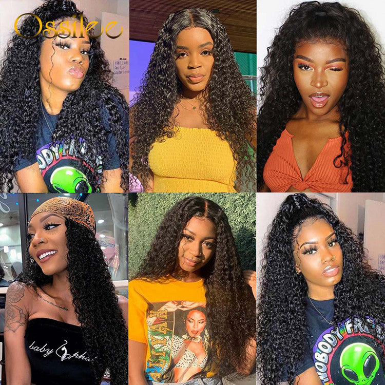 Deep Wave 4x4 HD Lace Wig 6x6 Lace Closure Wig 180% Density Deep Wave Remy Hair Lace Wig 11A Grade - Ossilee Hair