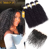 9A Grade Brazilian Kinky Curly 2/3Bundles With 13x4 Pre-Plucked Lace Frontal - Ossilee Hair
