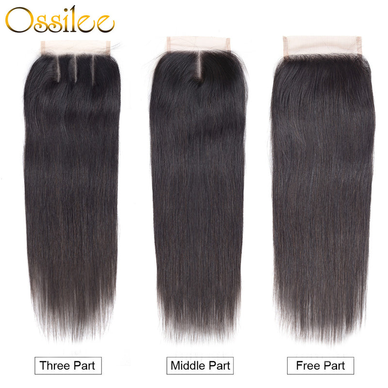 4 Bundles Straight Virgin Hair With Swiss Lace Closure - Ossilee Hair