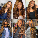 Highlight Body Wave 4x4 Lace Closure Wig Glueless Human Hair Wig - Ossilee Hair