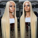 613 Blonde Lace Front Human Hair Wigs Pre Plucked 4x4/13x4 Frontal Wig Glueless Straight Human Hair Wig 10A Grade - Ossilee Hair