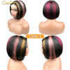 Highlight Bob Wigs Piano Color 5X5 Lace Closure Wig Brazilian Straight Bob Wigs Transparent Frontal Wig 180% Density Short Bob 10A Grade - Ossilee Hair