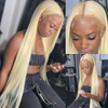 613 Blonde Lace Front Human Hair Wigs Pre Plucked 4x4/13x4 Frontal Wig Glueless Straight Human Hair Wig 10A Grade - Ossilee Hair