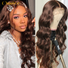 Color 4 Chocolate Brown Lace Front Wigs 5x5/13x6 Body Wave Human Hair HD Lace Wigs 10A Grade - Ossilee Hair