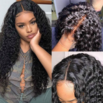 Invisible 13x4 HD Transparent Lace Front Wig Brazilian Deep Wave Virgin Human Hair Wigs 9A Grade - Ossilee Hair
