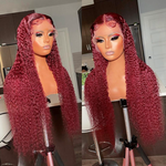 99J Deep Wave 13x4 HD Transparent Lace Front Human Hair Wig Lace Wigs Pre Plucked - Ossilee Hair