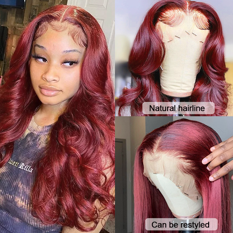 99J Body Wave 13x4 HD Transparent Lace Front Human Hair Wig Glueless Lace Wigs Pre Plucked - Ossilee Hair