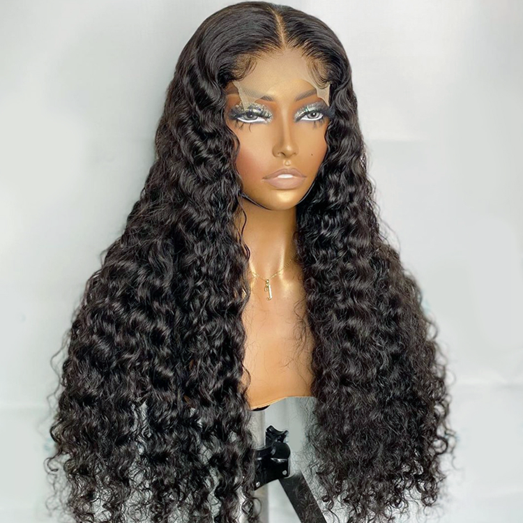 Invisible 13x4 HD Transparent Lace Front Wig Brazilian Deep Wave Virgin Human Hair Wigs 9A Grade - Ossilee Hair