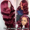 5x5 HD Lace Closure Wigs Straight/Body Wave Burgundy Lace Front Wig Red 99j Colored Human Hair Wigs - Ossilee Hair