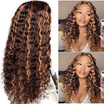 Highlight Brown Deep Wave 4x4 Lace Closure Wig Highlight Glueless Human Hair Wig - Ossilee Hair