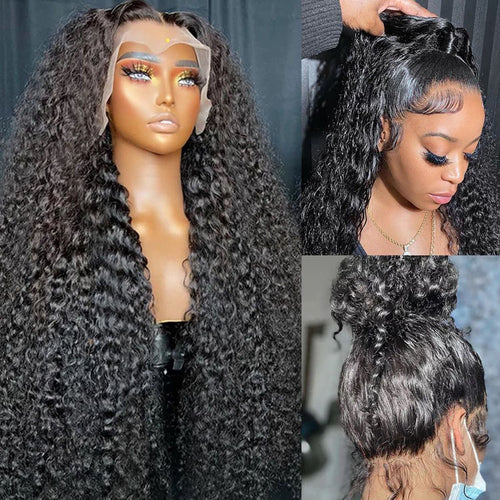 Crimps Slay Deep Wave 360 HD Lace Frontal Wig High Ponytails Pre Plucked With Baby Hair Swiss Lace 100% Human Hair - Ossilee Hair