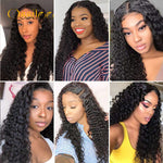13x4 HD Transparent Lace Front Wig 180% 250% Density Brazilian Deep Wave Human Hair Wigs Remy - Ossilee Hair