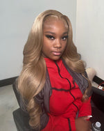 Ash Blonde Wig Brazilian Body Wave Human Hair 13x4 Lace Frontal Wig Customized Color - Ossilee Hair