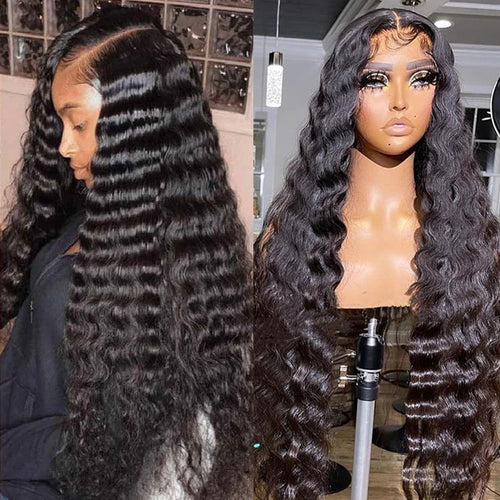 Ossilee Hair 13x6 Loose Deep Wave Human Hair Wig HD Transparent Lace Front Wigs Invisible Small Bleached Knots - Ossilee Hair