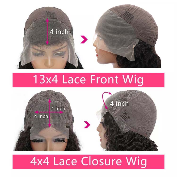 4x4/13x4 Kinky Curly Lace Front Wigs HD Transparent Lace Wigs Human Hair Closure Wigs 9A Grade - Ossilee Hair