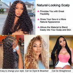 13x4 HD Lace Front Wig Human Hair Brazilian Virgin Water Wave Wig Transparent Lace Frontal Wig 10A Grade - Ossilee Hair