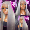 5x5 HD Lace Closure Wig Straight Grey Lace Front Wig Dark Ash Blonde Human Hair Closure Wigs Customized - Ossilee Hair