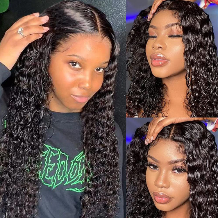 4x4 Water Wave HD Lace Closure Wig 10A Virgin Human Hair Closure Wigs Pre Plucked - Ossilee Hair